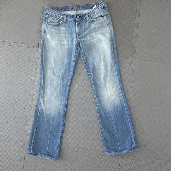 7 For All Mankind Low Rise Bootcut Jeans- 29- Medium  Blue Wash- Y2K - Picture 3 of 12